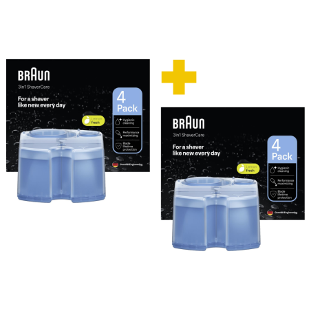Originalios Braun CCR8 kasetės barzdaskučių valymui (papildomas kartridžas CCR6 + 2, CCR4 + 4)  –  8 vnt.