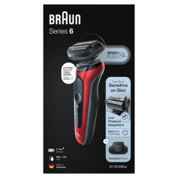 Braun Series 6 61-R1200s barzdaskutė | Šlapias ir sausas skutimas | AutoSense technologija