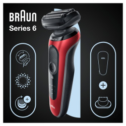 Braun Series 6 61-R1200s barzdaskutė | Šlapias ir sausas skutimas | AutoSense technologija