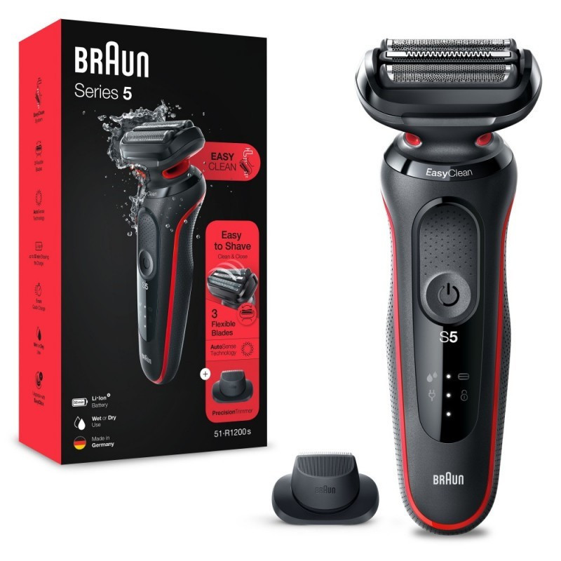 Braun Series 5 51-R1200s barzdaskutė | Šlapias ir sausas skutimas | AutoSense technologija