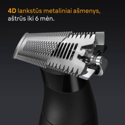 Braun Series X XT5200 daugiafunkcinis skustuvas ir trimeris | 4D Flex Blade | Veido ir kūno priežiūra